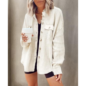 2024 Shop Women's Fashion Button Down Blouse in Beige