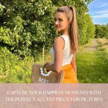 PureRejuva Bride Beach Bag - Handwoven Straw Tote