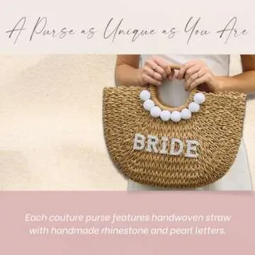 PureRejuva Bride Beach Bag - Handwoven Straw Tote