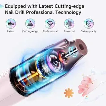 Electric Nail Drill Set, 10 in 1 Professional Manicure Pedicure Kit Cordless Pedicure Tools, 5 Speed Rechargeable Hand Foot Care Nail Drill Toenail Grinder for Thick Nail Grind Trim Women Men-Pink
