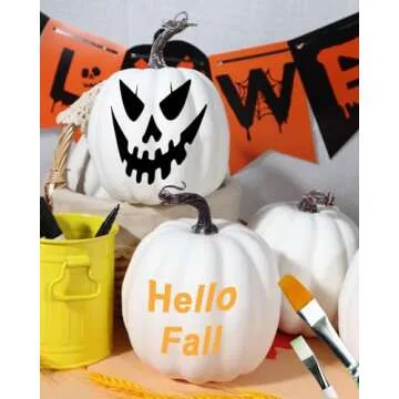 vensovo 6 Inch Large Pumpkins for Decorating - 4PCS Big White Foam Decorative Artificial Pumpkins for Fall Decor, Paintable, Perfect for Halloween, Thanksgiving Table Decor…