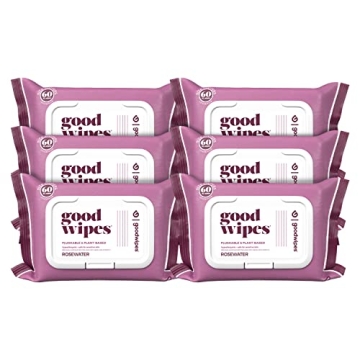 Goodwipes Flushable Butt Wipes - Soothing Botanicals & Aloe - Septic & Sewer Safe - Largest Adult To...