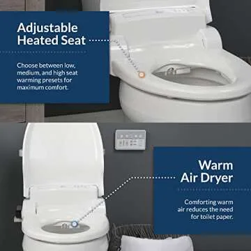Bio Bidet BB1000 Electric Bidet Toilet Seat, Warm Water with Air Dryer, Heated Seat with Slow Close Lid, Remote Control, Round White