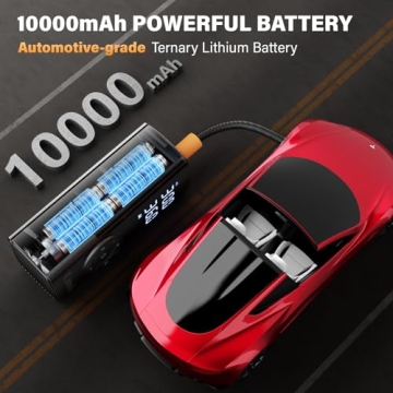 Uzonb TM-A Tire Inflator Portable Air Compressor - 12V Car Tire Air Pump Portable with Pressure Gauge - One Minute Fast Inflation, Ideal for Car, Motorcycle, Bicycle and More