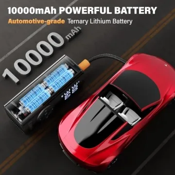 Uzonb TM-A Tire Inflator Portable Air Compressor - 12V Car Tire Air Pump Portable with Pressure Gauge - One Minute Fast Inflation, Ideal for Car, Motorcycle, Bicycle and More