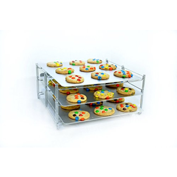 Nifty 3-in-1 Nickel Chrome Baking Rack Folds Flat