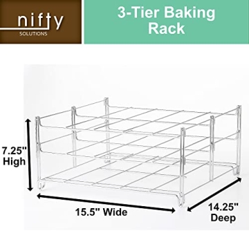 Nifty 3-in-1 Nickel Chrome Baking Rack Folds Flat
