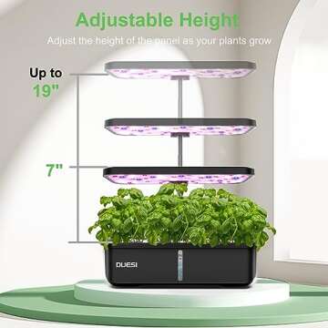 Indoor Garden Hydroponics Growing System, DUESI Upgrade 12 Pods Gardening Plant Germination Herb Kit...