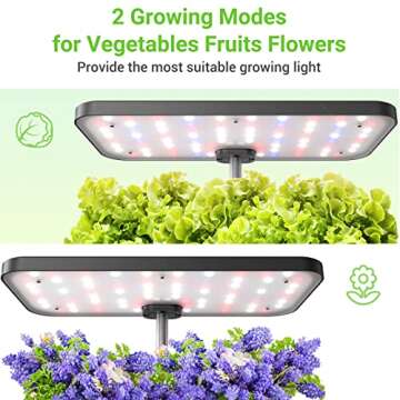 Indoor Garden Hydroponics Growing System, DUESI Upgrade 12 Pods Gardening Plant Germination Herb Kit with LED Grow Light, Hydrophonic Planter Grower Harvest Vegetable Lettuce for Hydroponic Gardeners