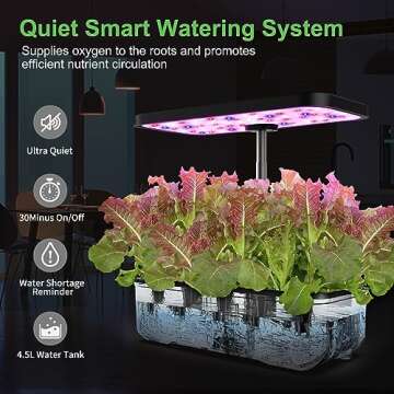 Indoor Garden Hydroponics Growing System, DUESI Upgrade 12 Pods Gardening Plant Germination Herb Kit with LED Grow Light, Hydrophonic Planter Grower Harvest Vegetable Lettuce for Hydroponic Gardeners