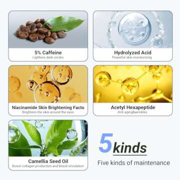 Hicream 5% Caffeine Eye Serum for Dark Circles and Puffiness