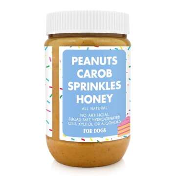 BUDDY BUDDER Bark Bistro Company Birthday Bash, 100% Natural Dog Peanut Butter, Healthy Peanut Butter Dog Treats, Dog Birthday, Dog Pill Pocket, Made in USA (17oz Jars)