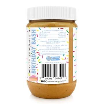 BUDDY BUDDER Bark Bistro Company Birthday Bash, 100% Natural Dog Peanut Butter, Healthy Peanut Butter Dog Treats, Dog Birthday, Dog Pill Pocket, Made in USA (17oz Jars)
