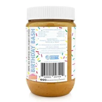 BUDDY BUDDER Bark Bistro Company Birthday Bash, 100% Natural Dog Peanut Butter, Healthy Peanut Butter Dog Treats, Dog Birthday, Dog Pill Pocket, Made in USA (17oz Jars)