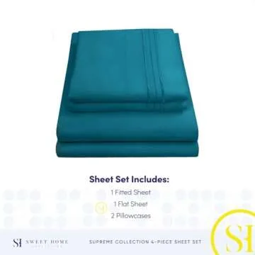 Luxurious 1800 Thread Count Queen Sheet Set with Straps