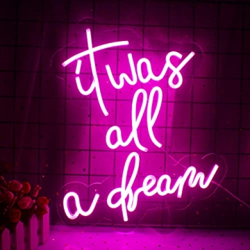 It was All a Dream Neon Signs Pink Led Sign Wedding Neon Lights for Wall Decor USB Powered Switch Di...