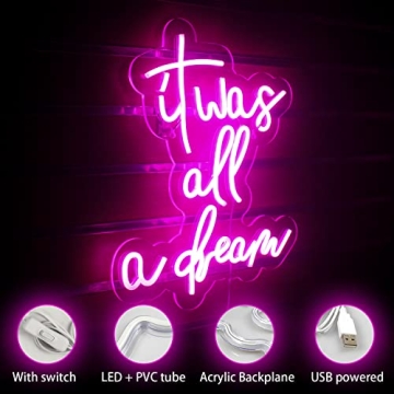 Pink Neon Light for Wall Decor - USB Powered LED Sign