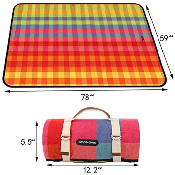 G GOOD GAIN Waterproof Picnic Blanket for Outdoor Fun