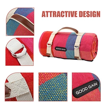 G GOOD GAIN Waterproof Picnic Blanket for Outdoor Fun