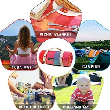 G GOOD GAIN Waterproof Picnic Blanket for Outdoor Fun