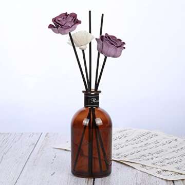 5Pcs Diffuser Sticks Wood Flower Diffuser Replacement Rattan Reed Essential Oil Aroma Diffuser Sticks