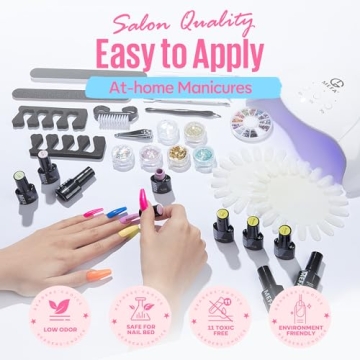 MEFA 54 Pcs Gel Nail Polish Kit with UV Light and Accessories
