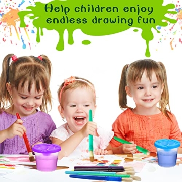 No Spill Paint Cups for Kids with Brushes Sets