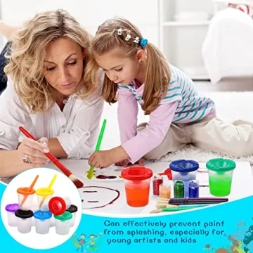 No Spill Paint Cups for Kids with Brushes Sets