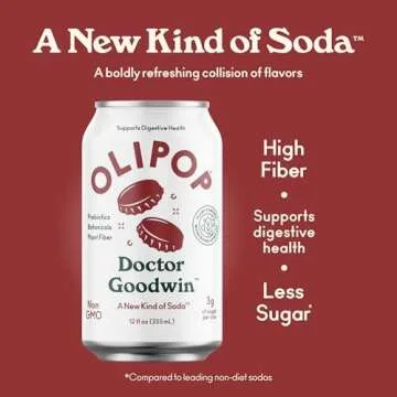 OLIPOP Prebiotic Soda Pop, Doctor Goodwin, A New Kind of Soda Packed with Prebiotics, Fiber, and Bot...