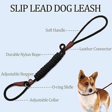 MayPaw Slip Lead Control Leash for Dogs No Pull, 13+ Colors Classic Dog Leash 7 FT Pet Slip Leash, 1...