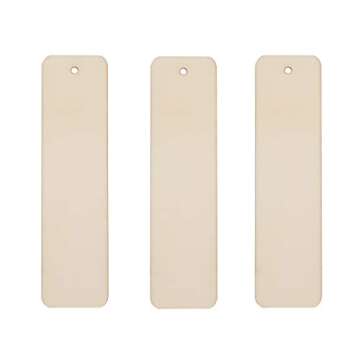 JANOU Rectangle Wood Crafts DIY Blank Hanging Wooden Tags Ornaments with Ropes Wedding Birthday Party Decoration Pack 20pcs