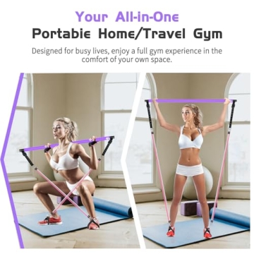 Pilates Bar Kit with Resistance Bands for Home Fitness