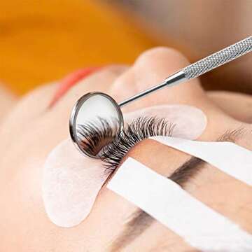 Lainrrew 5 Pcs Eyelash Extensions Mirrors, Detachable Mini Makeup Mirror Dental Mirror Inspection Mi...