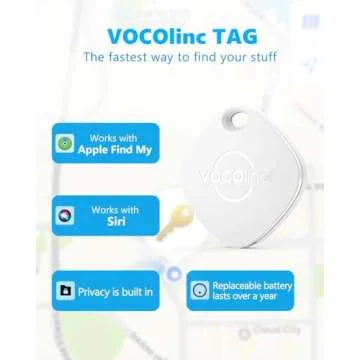 VOCOlinc Air Tags-2 Pack, Item Finders Tracker Work with Apple Find My APP (iOS Only, Not for Androi...