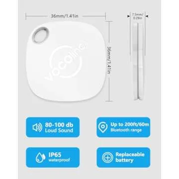 VOCOlinc Air Tags-2 Pack, Item Finders Tracker Work with Apple Find My APP (iOS Only, Not for Android), Smart Bluetooth Locator for Key, Bags, Luggage Suitcases, Wallets, Backpack, Replaceable Battery