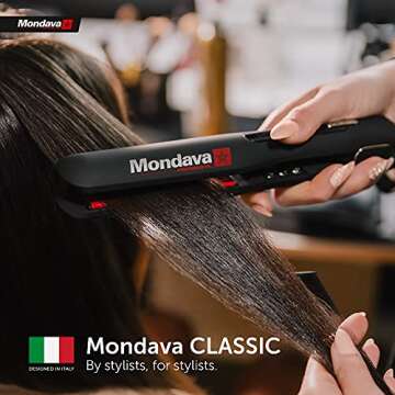 MONDAVA Professional | Ceramic Tourmaline Flat Iron Hair Straightener 1¼" | (Dual Voltage) | (Adjus...