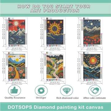 DOTSOPS Diamond Painting Kits Art Adults Painting Kit Crafts DIY 5D Diamond Art Packs Kits Full for ...