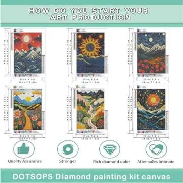 DOTSOPS Diamond Painting Kits Art Adults Painting Kit Crafts DIY 5D Diamond Art Packs Kits Full for ...