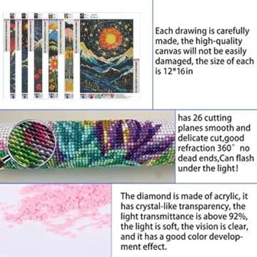 DOTSOPS Diamond Painting Kits Art Adults Painting Kit Crafts DIY 5D Diamond Art Packs Kits Full for Adults Beginner Home Wall Decoration Gift 11.8x15.7 Inches (6 Pack Landscape Abstract)