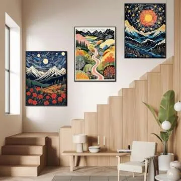 DOTSOPS Diamond Painting Kits Art Adults Painting Kit Crafts DIY 5D Diamond Art Packs Kits Full for Adults Beginner Home Wall Decoration Gift 11.8x15.7 Inches (6 Pack Landscape Abstract)