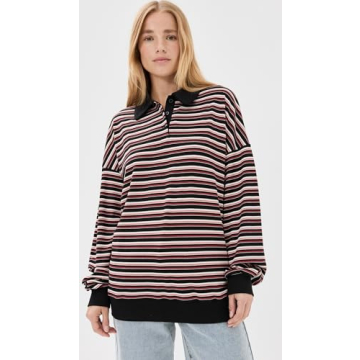 Stylish Lioness Women's Rugby Jersey Top, Onyx Multi