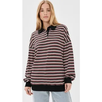 Stylish Lioness Women's Rugby Jersey Top, Onyx Multi