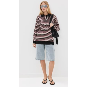 Stylish Lioness Women's Rugby Jersey Top, Onyx Multi