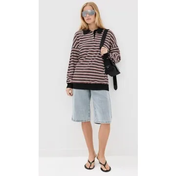 Stylish Lioness Women's Rugby Jersey Top, Onyx Multi