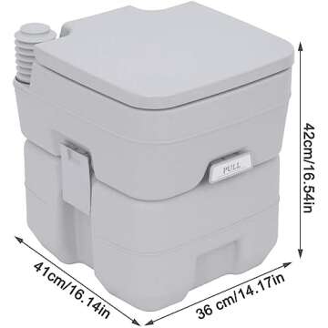 Dripex Portable Camping Toilet - 20L /5.3 Gallon Handle Removable Handle Toilet with Flush for RV, B...