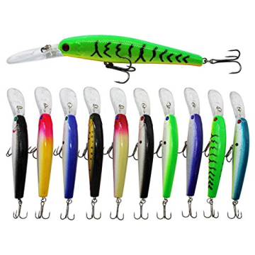10pcs Fishing Lures for Bass and Walleye - Deep Diving Bait Kit