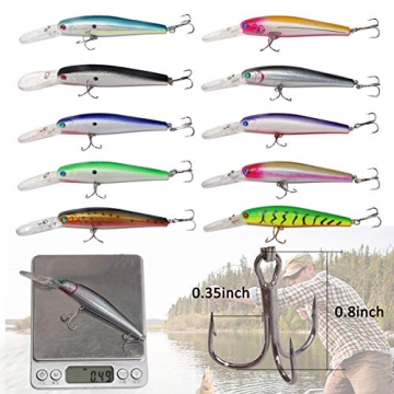 10pcs Deep Diving Fishing Lures Kit for Anglers