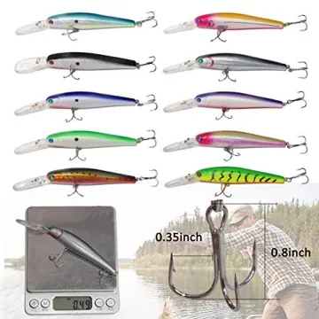 10pcs Deep Diving Fishing Lures Kit for Anglers