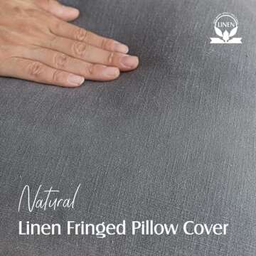 Foindtower Set of 2 Decorative Linen Fringe Throw Pillow Covers Cozy Farmhouse Boho Cushion Cover wi...