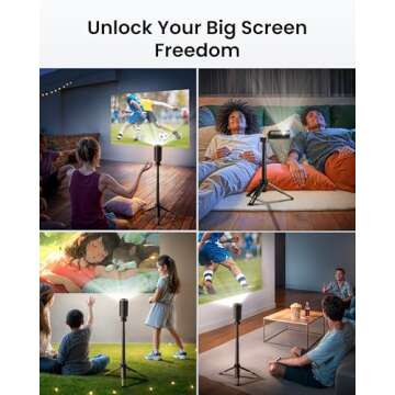 NEBULA Capsule Power Bank Tripod, Up to 2H Built-in Battery, Adjustable Height from 215mm to 840mm, 0-90 Degree Adjustable Viewing Angle, 3s Easy Setup, for The Capsule Series (Only Tripod)